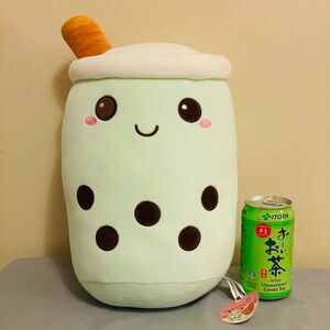 NWT 14” Takashoji Large Squishy Boba (matcha) Plush